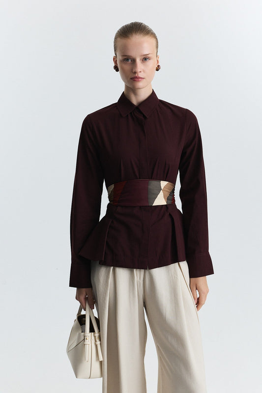 Peplum Poplin Shirt