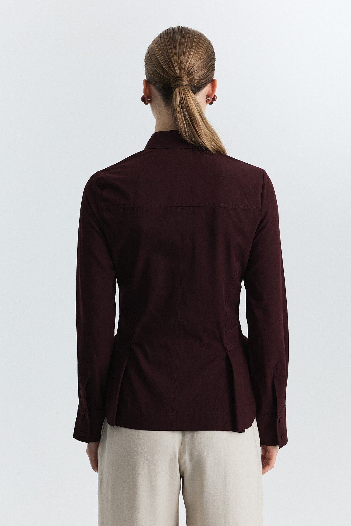 Peplum Poplin Shirt