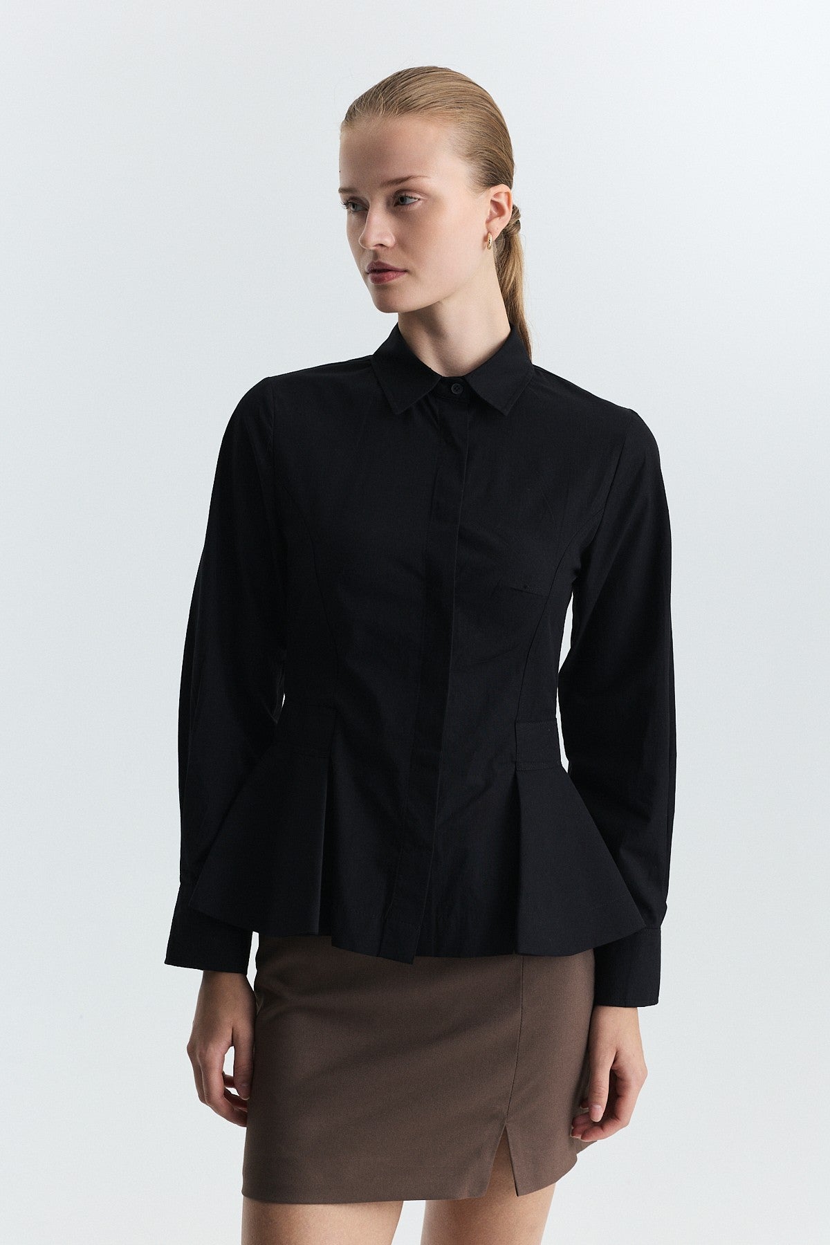 Peplum Poplin Shirt