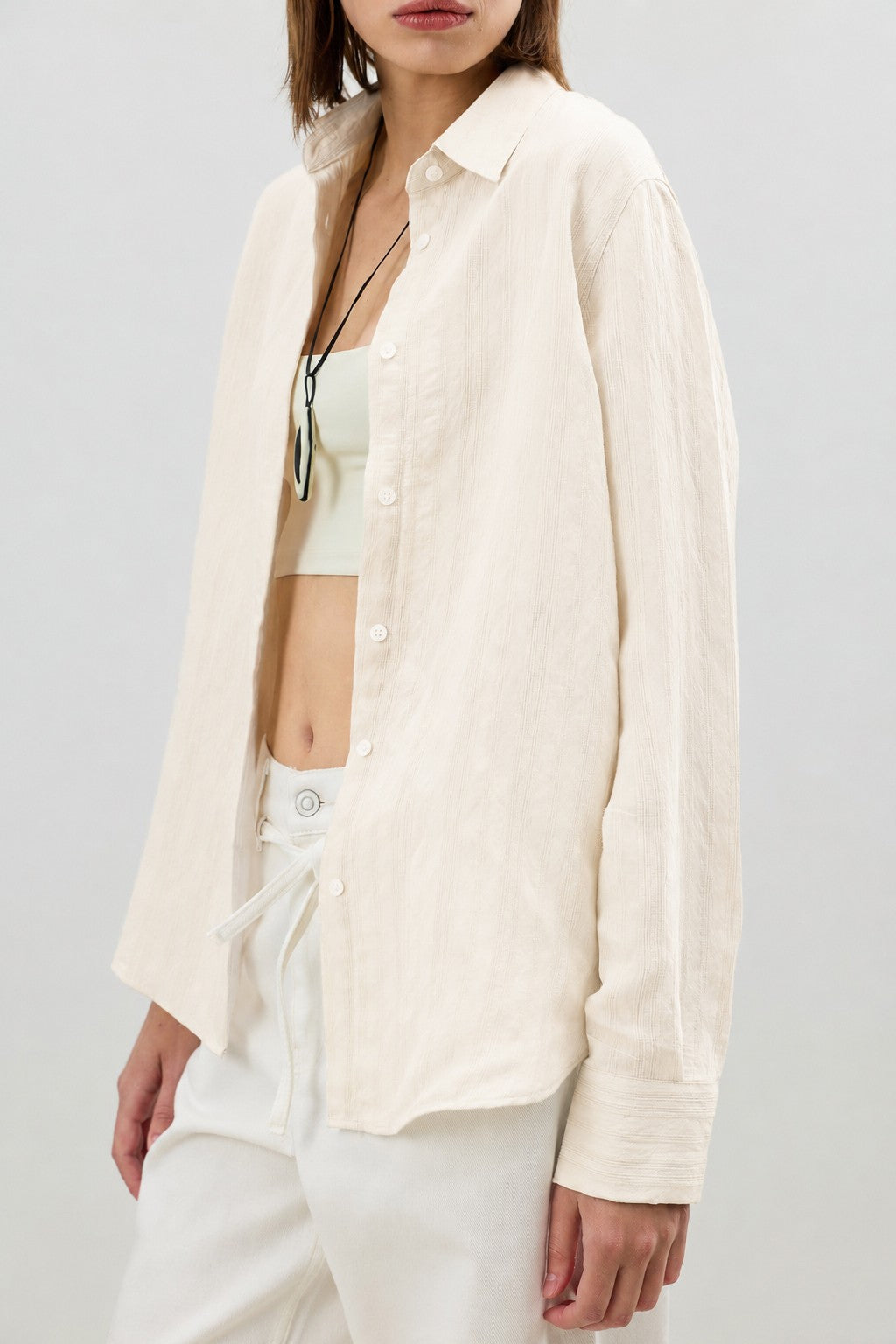 Women's Textured Shirt with Modal Blend