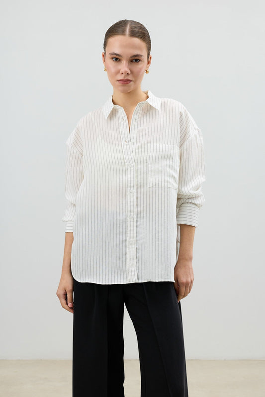 Antioch Women's Striped Shirt with Modal Blend