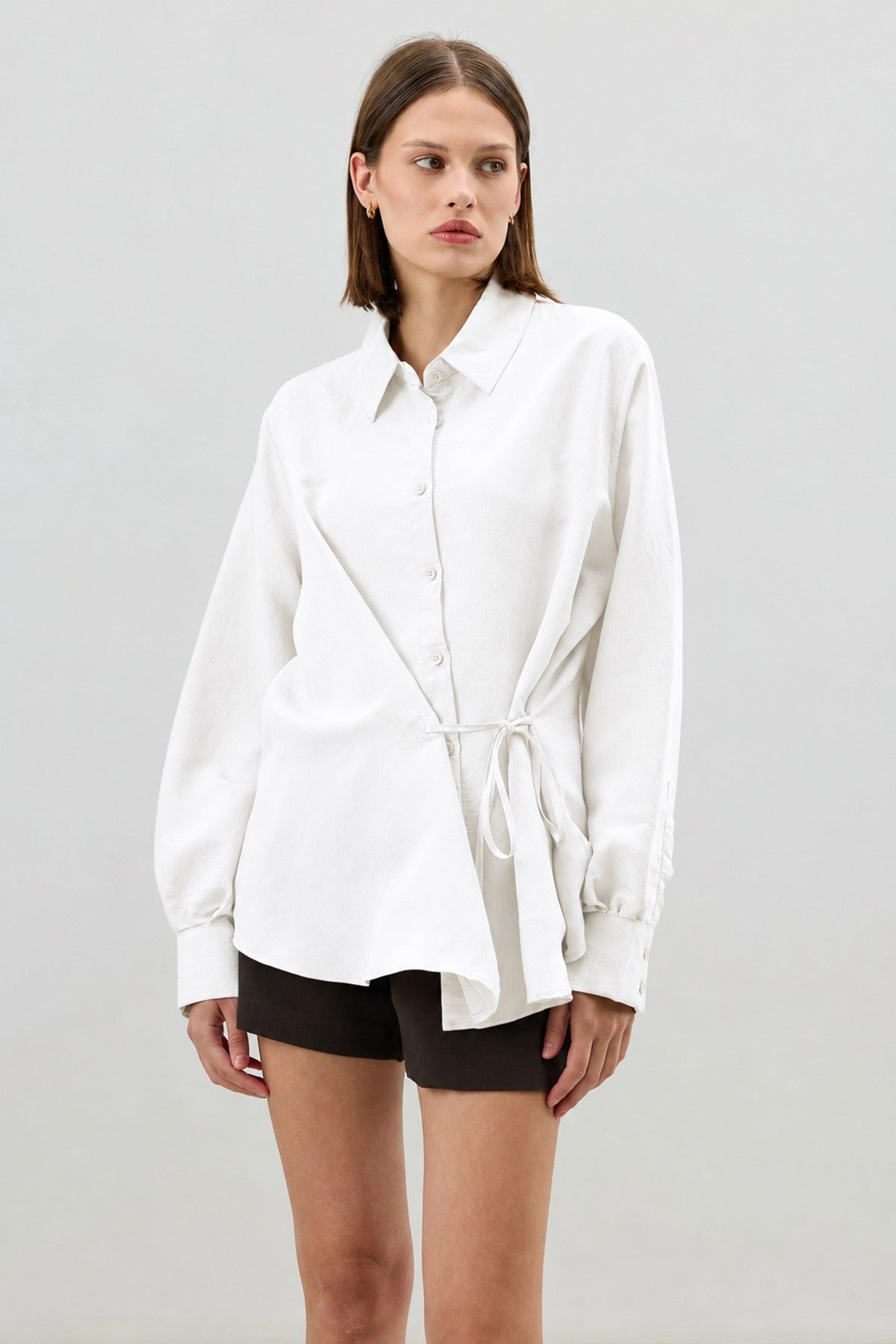 Women's Striped Shirt with Tie-Front