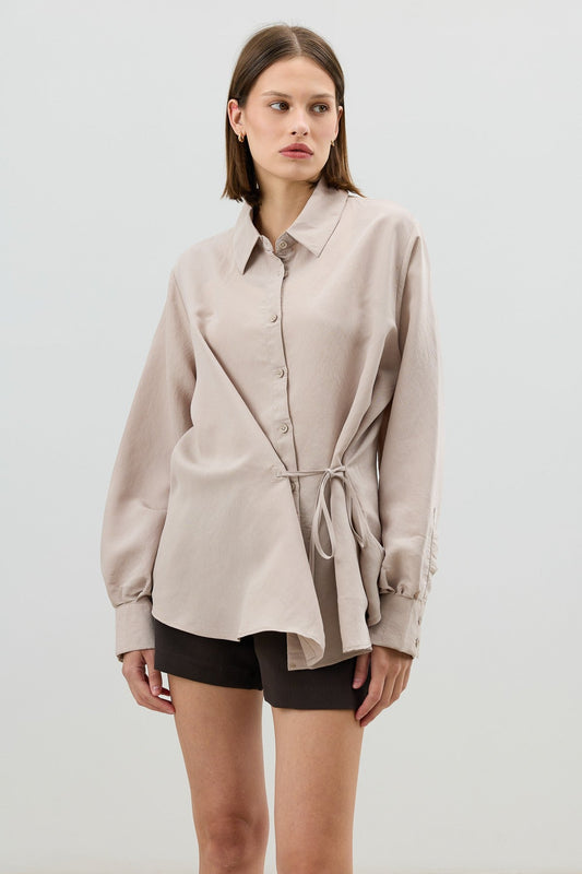 Antioch Tied-Waist Striped Women's Shirt