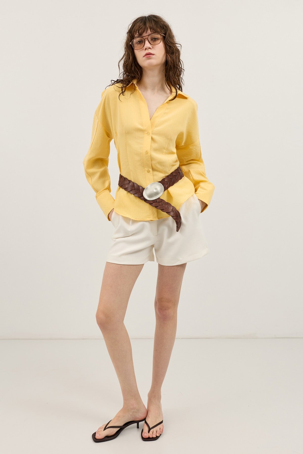 Antioch Pencil-Sleeve Modal Shirt with Detailed Stripes