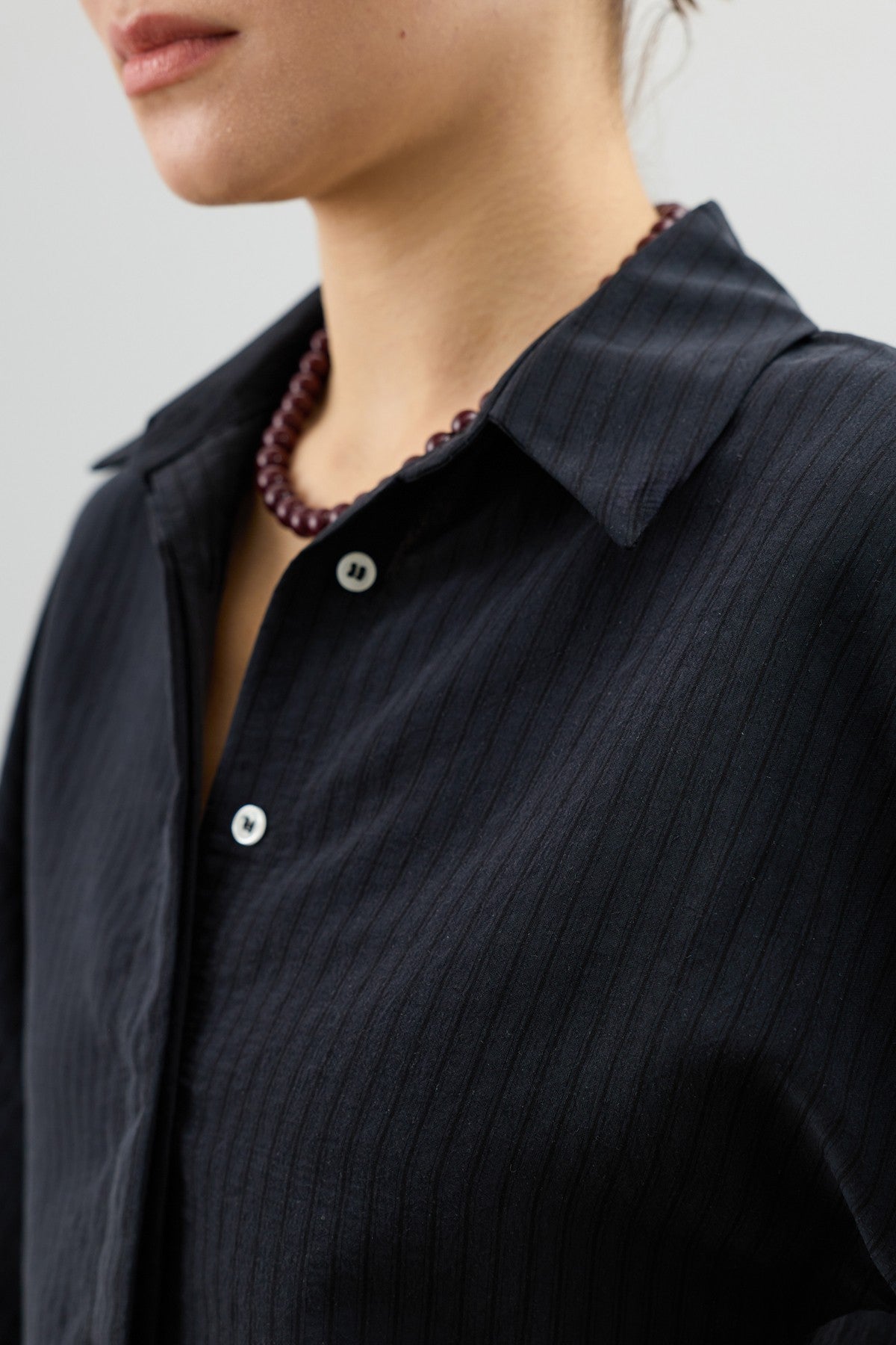 Antioch Women's Striped Shirt with Tie-Back Sleeves