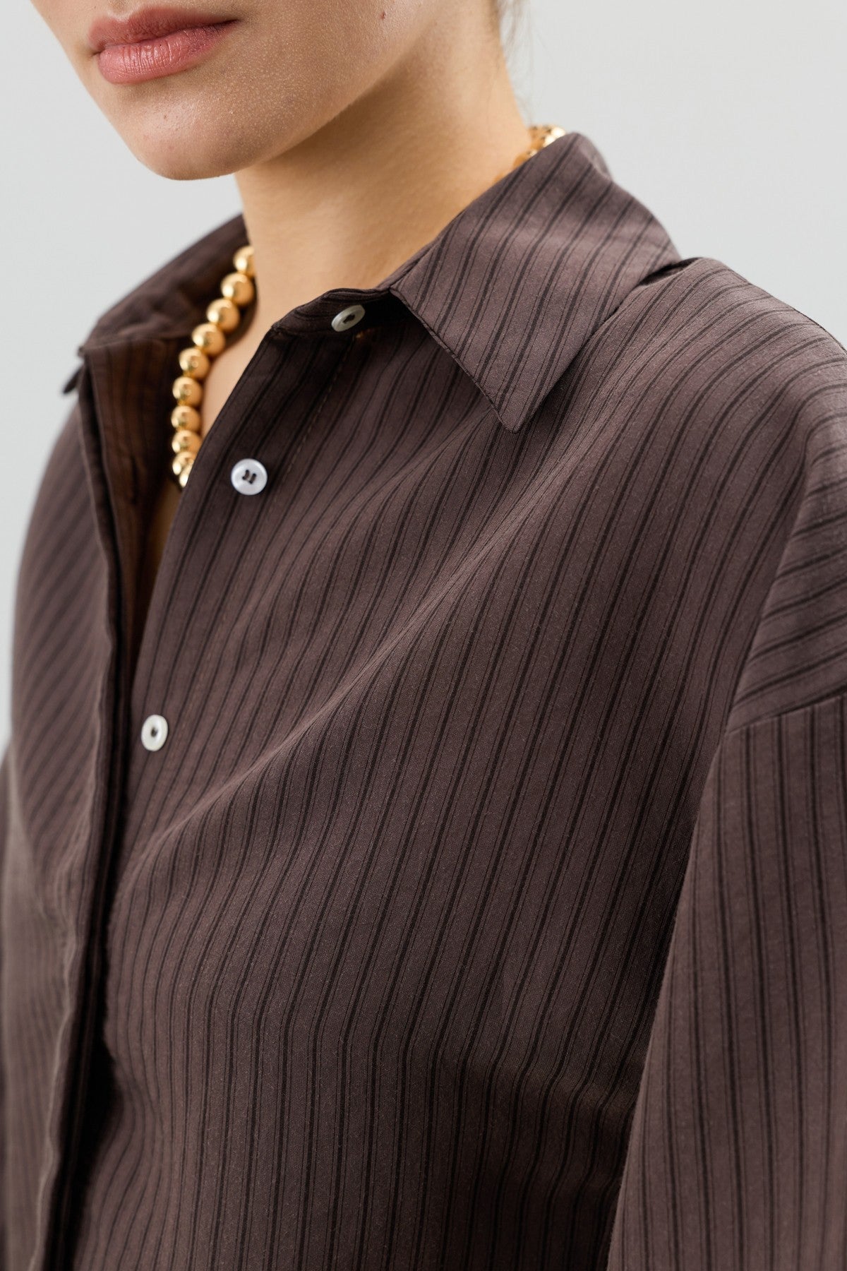 Antioch Women's Striped Shirt with Tie-Back Sleeves