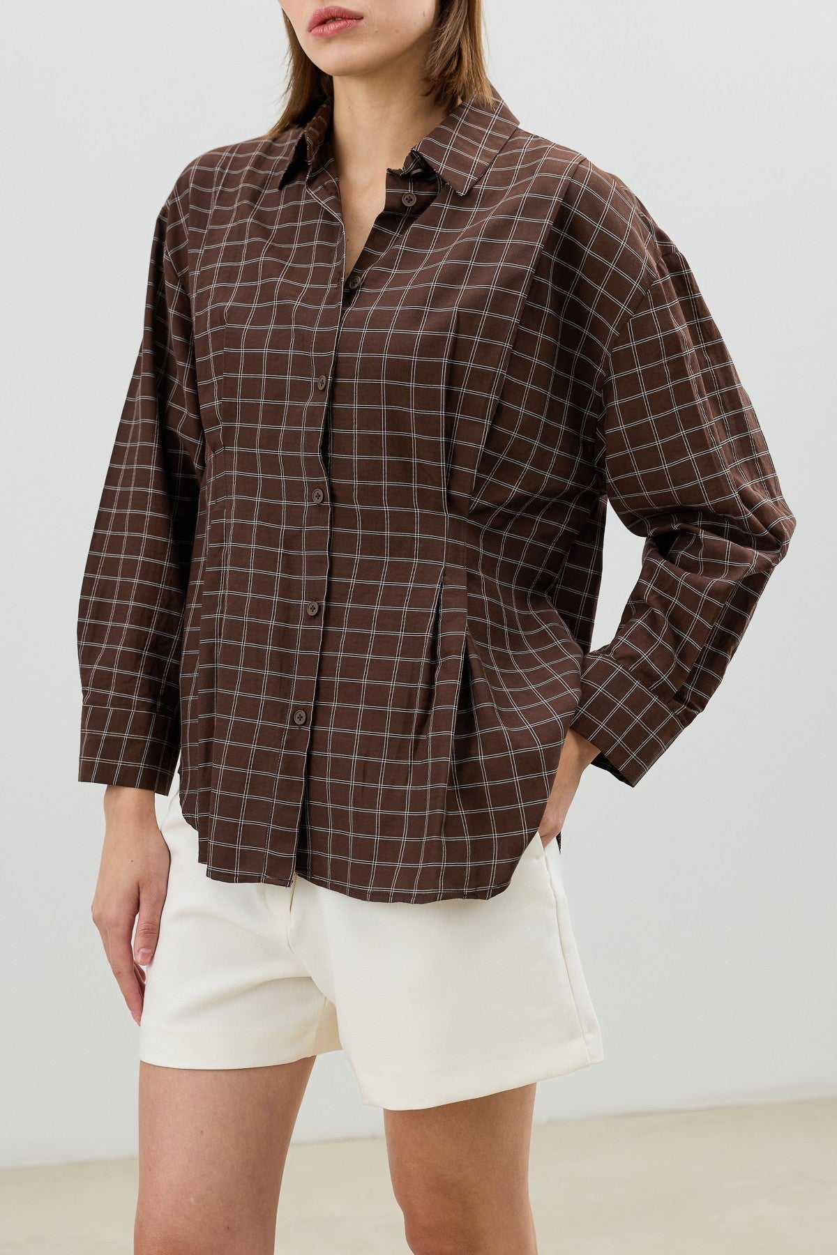 Antioch Pens Women's Checkered Shirt with Detailed Design