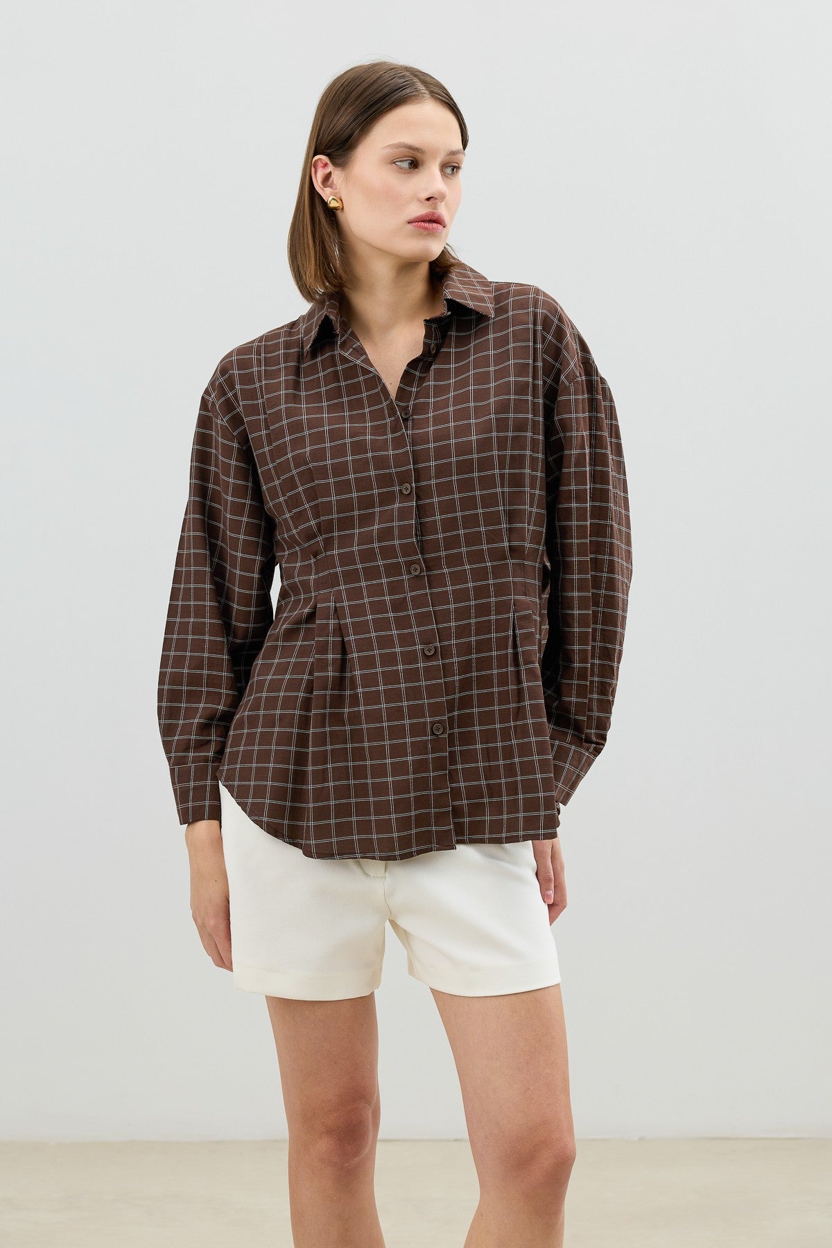 Antioch Pens Women's Checkered Shirt with Detailed Design