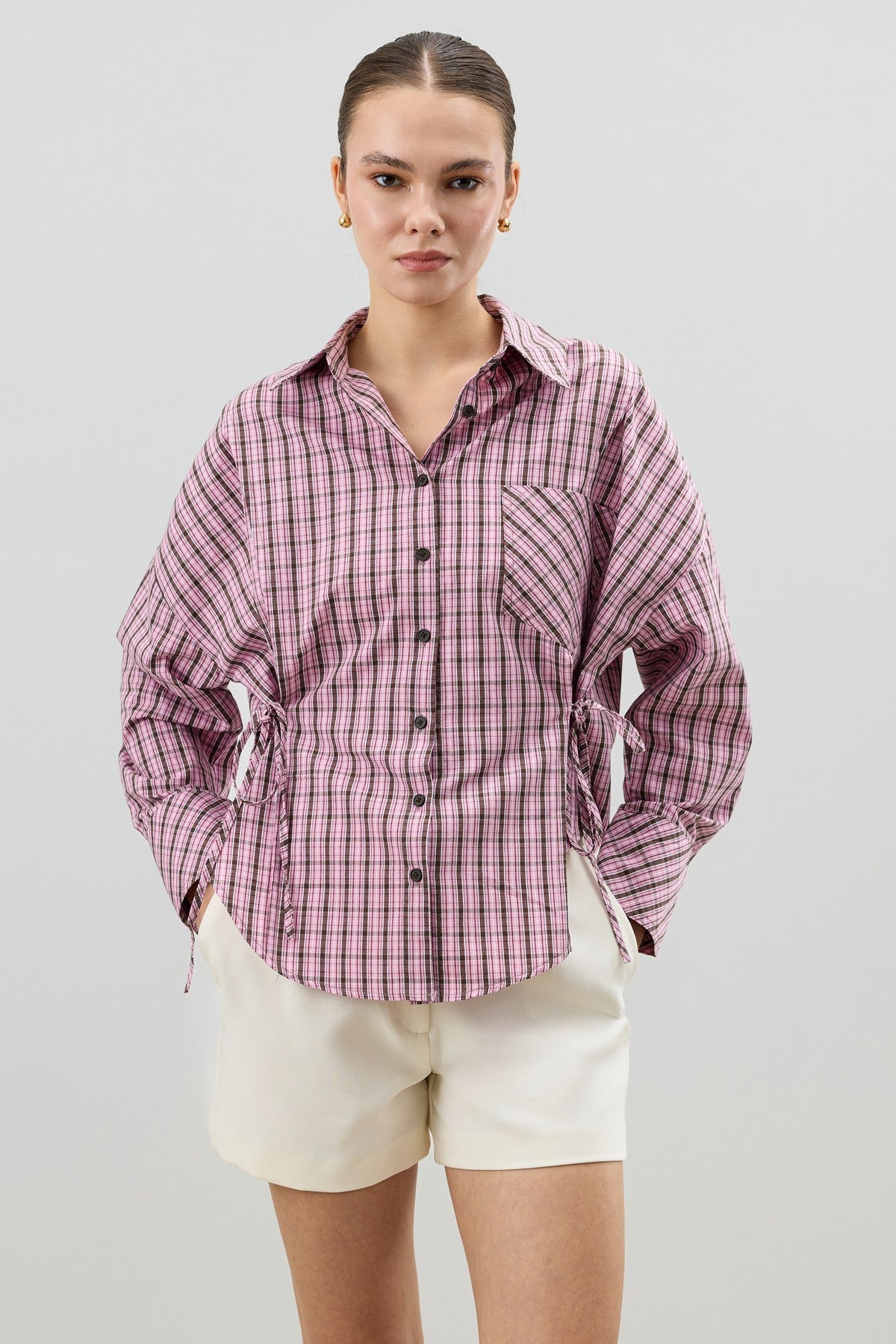 Antioch Checkered Lace-Up Women's Shirt