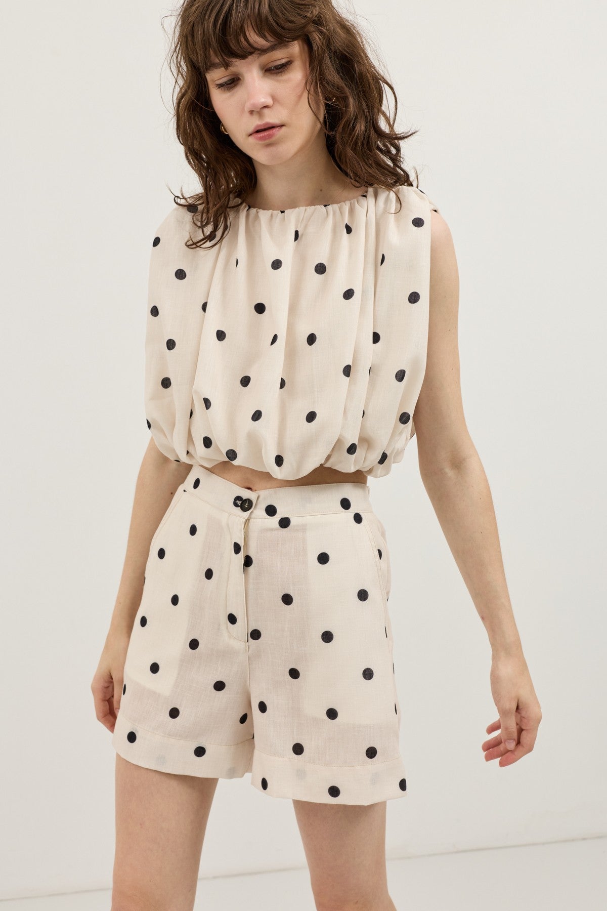 Antioch Polka-Dot Sleeveless Top