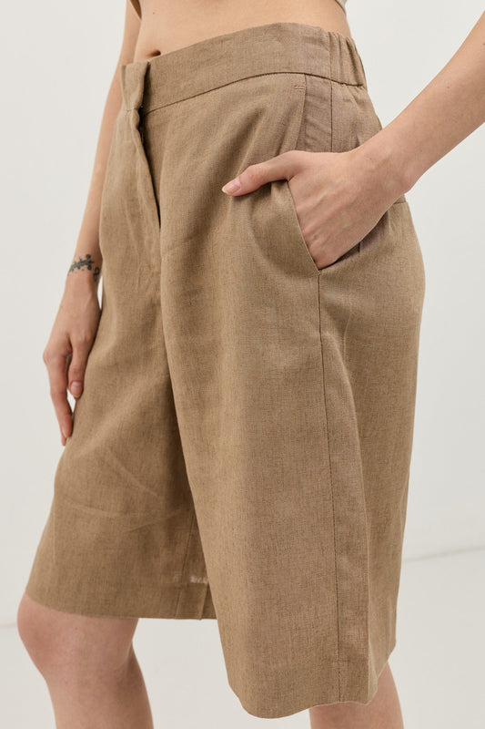 Women's Relaxed-Fit Linen-Blend Shorts