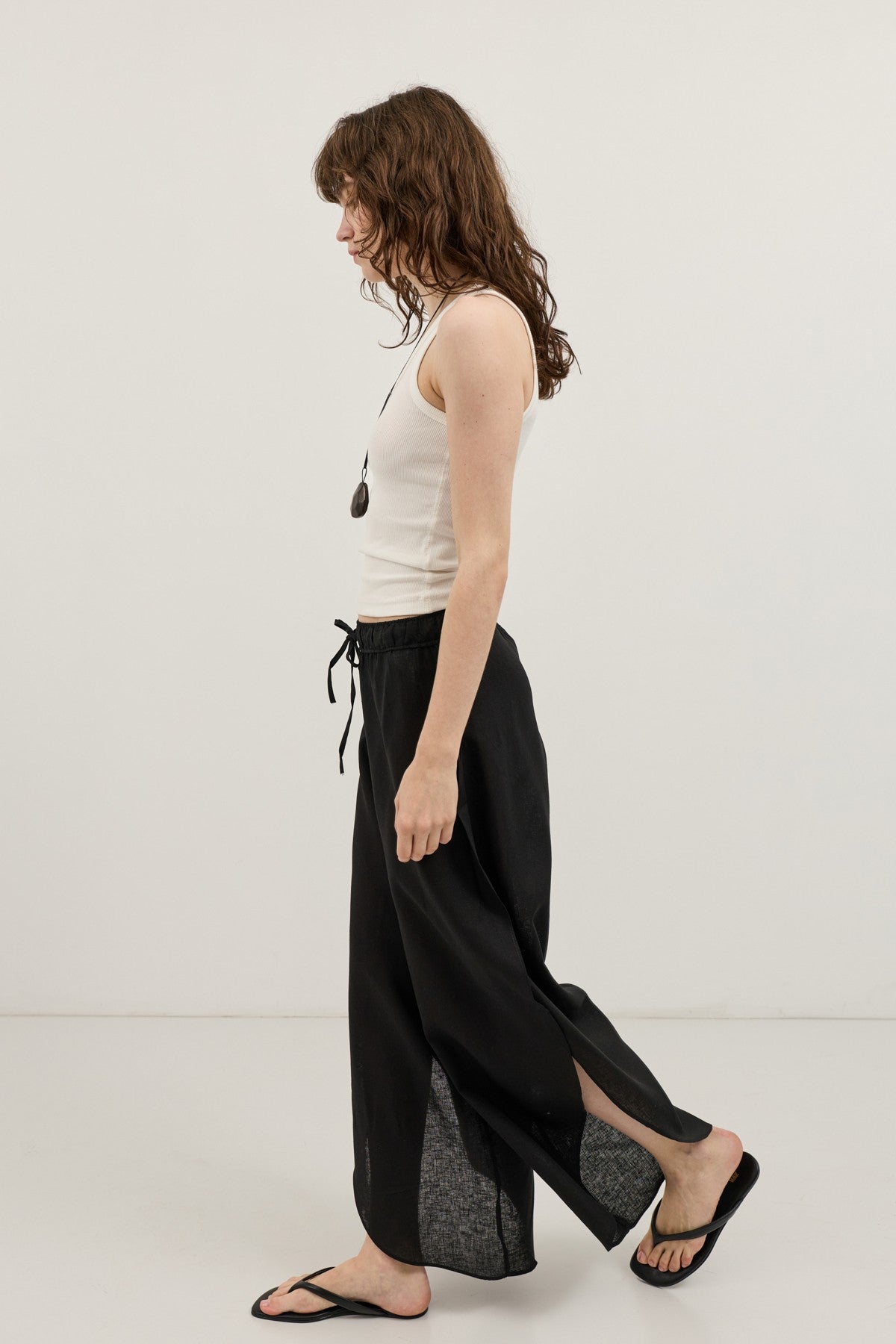 Antioch Women's Slit Pants with Linen Blend