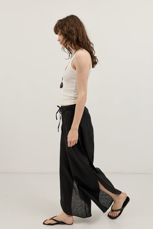 Antioch Women's Slit Pants with Linen Blend