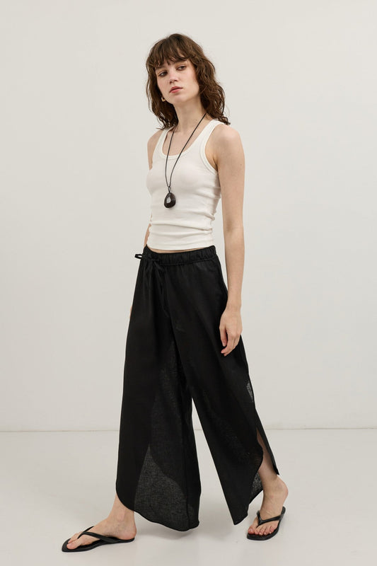 Antioch Women's Slit Pants with Linen Blend