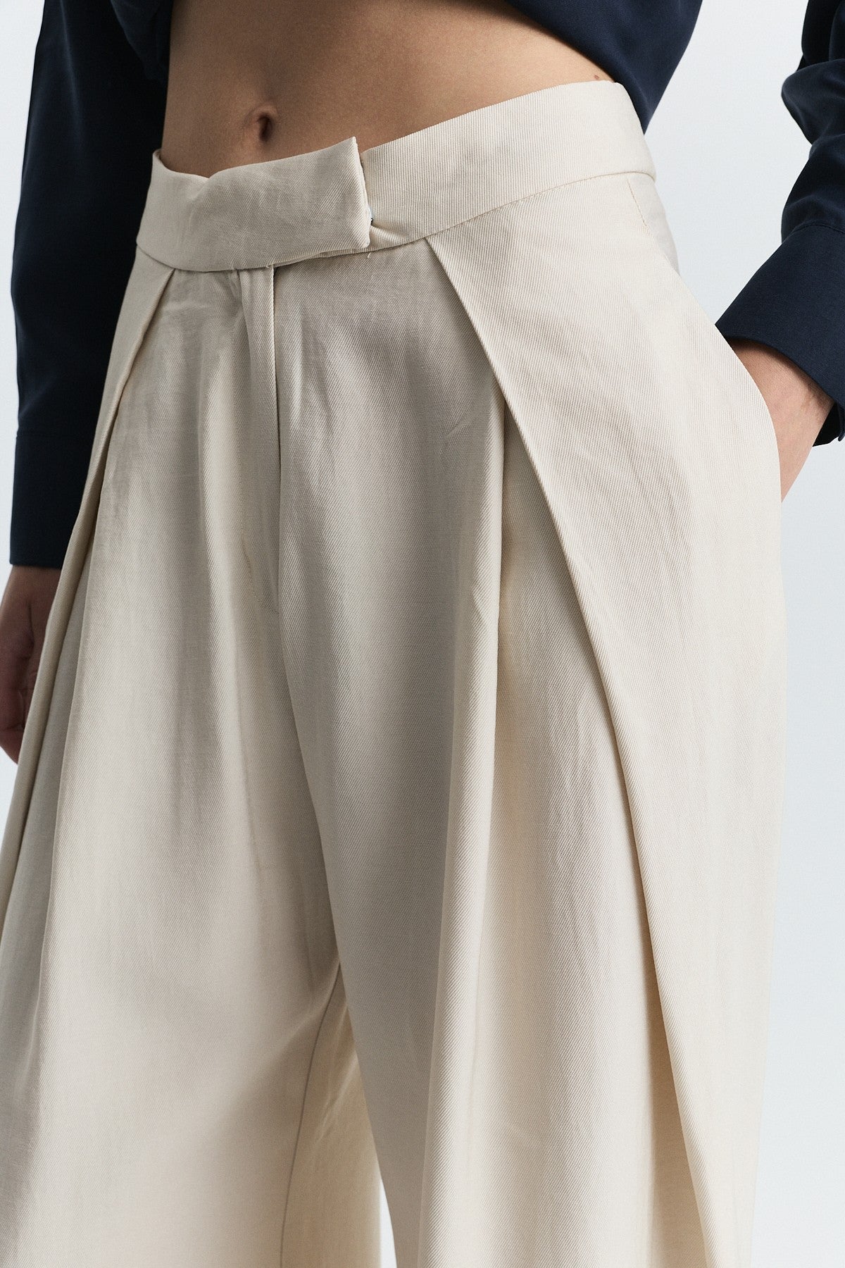 Pleated Wide-Leg Pants