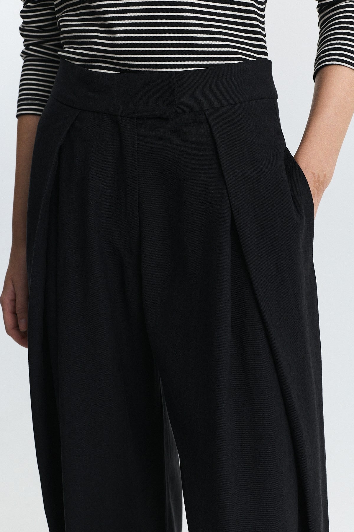 Pleated Wide-Leg Pants