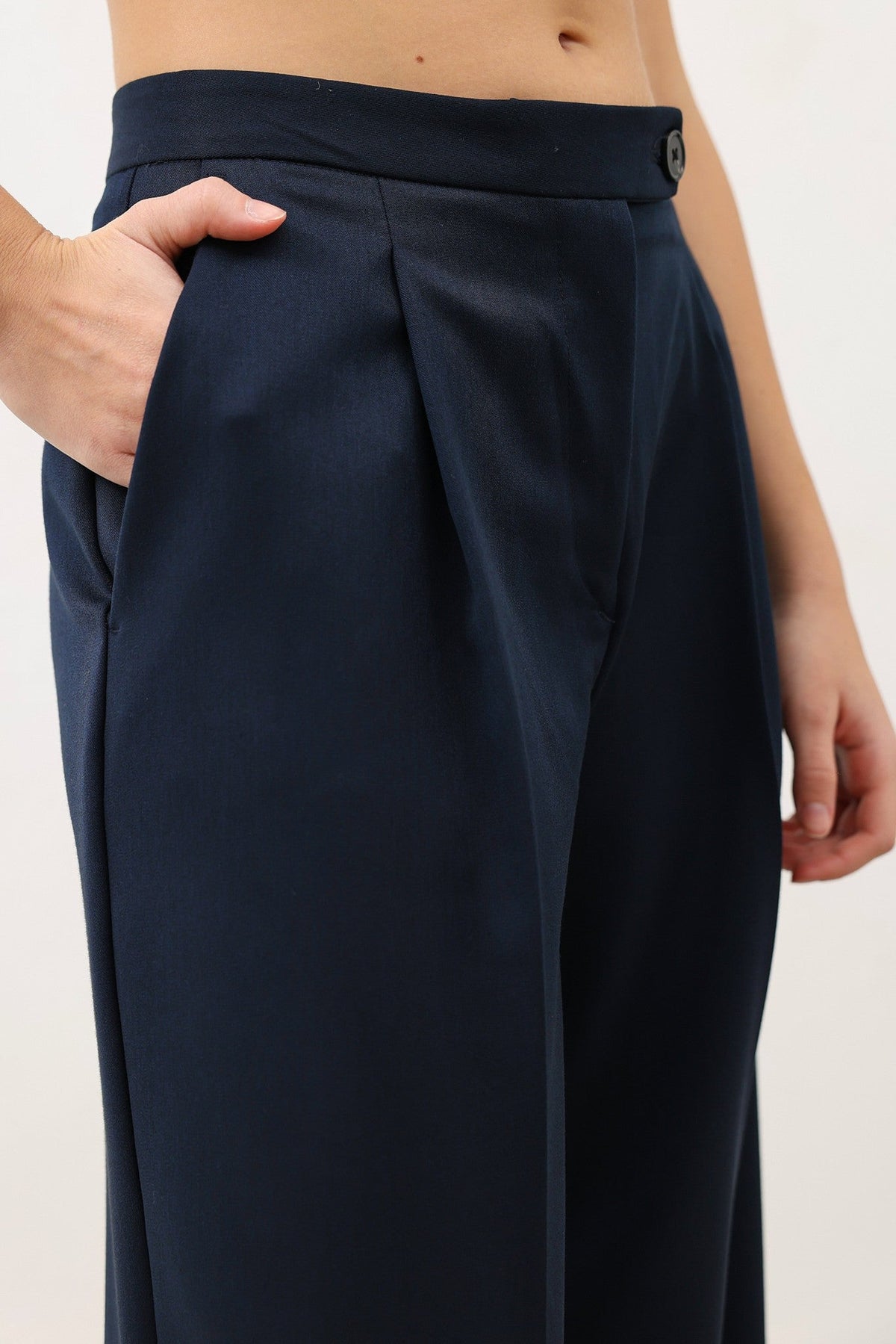 High-Waisted Pleated Women's Pants