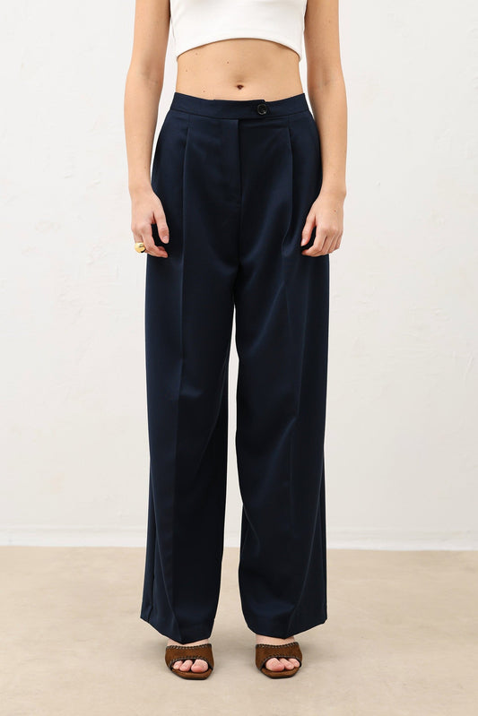 High-Waisted Pleated Women's Pants