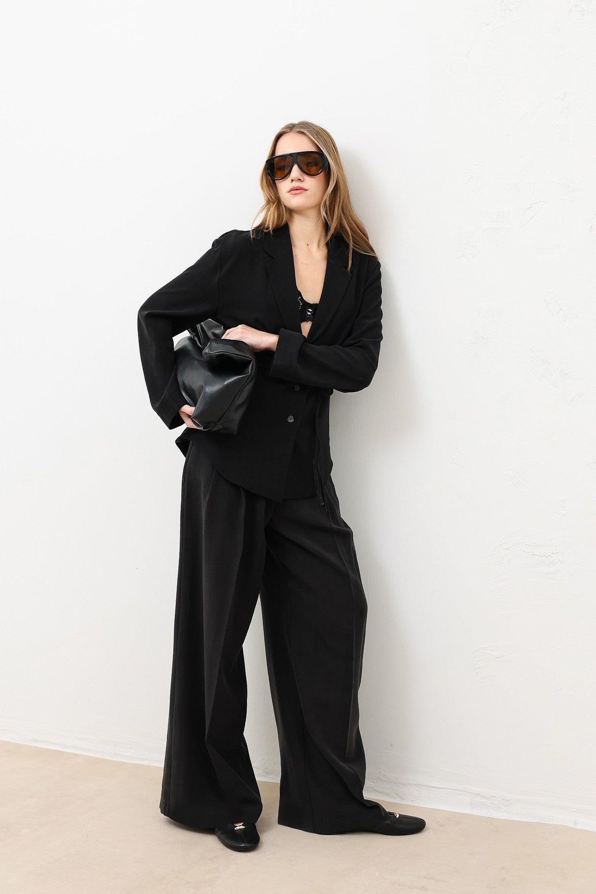 Pleated Palazzo Women's Pants