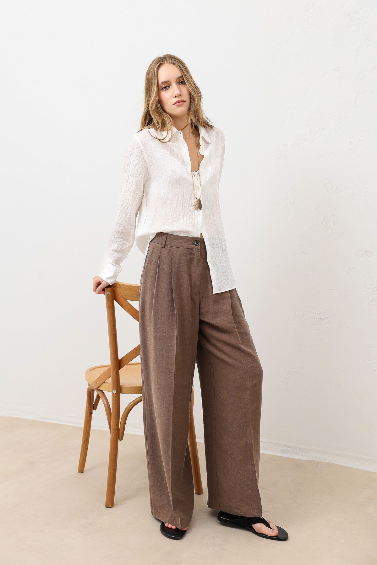 Pleated Palazzo Women's Pants