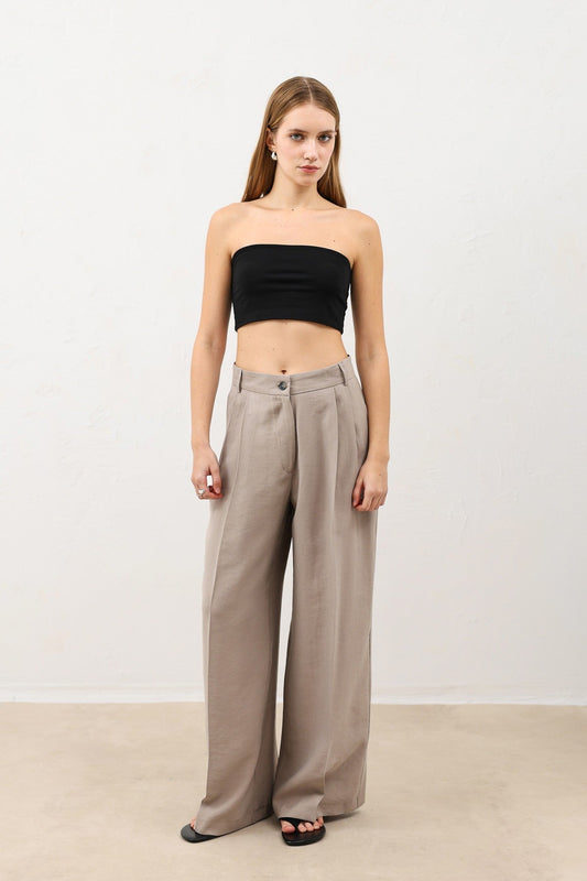 Pleated Palazzo Women's Pants