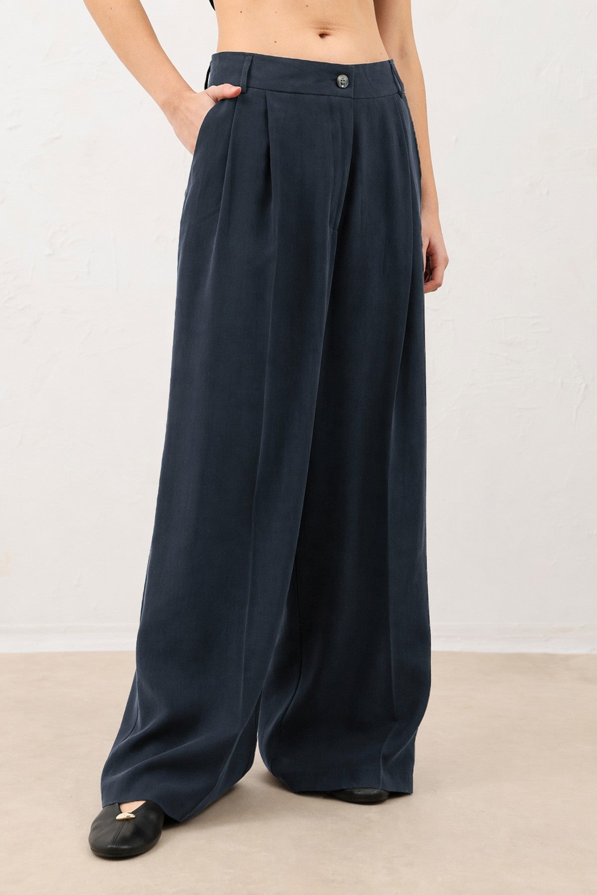 Pleated Palazzo Women's Pants