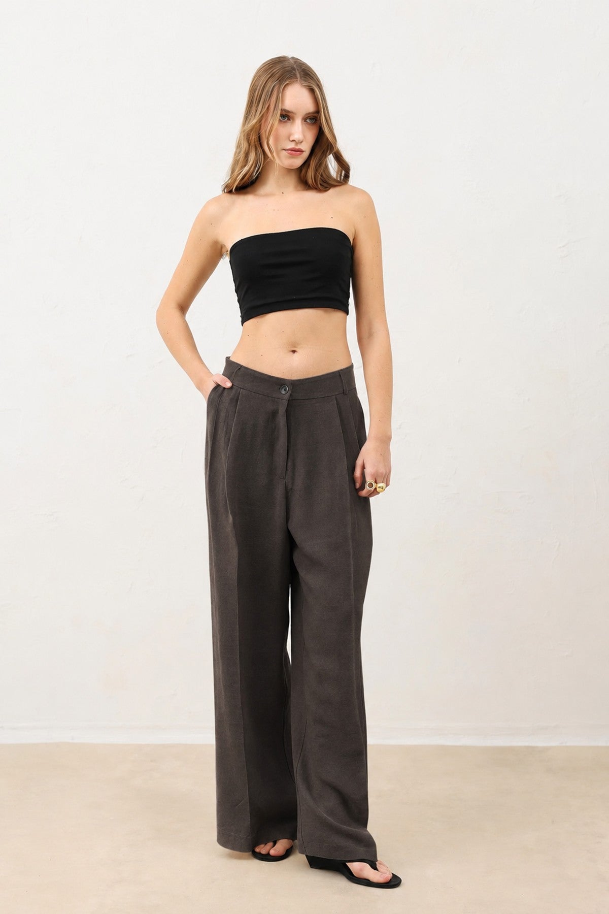 Pleated Palazzo Women's Pants
