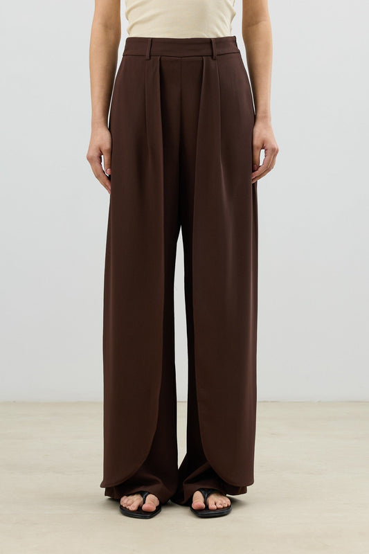Antioch Women's Pants with Double Pleats and Side Zipper