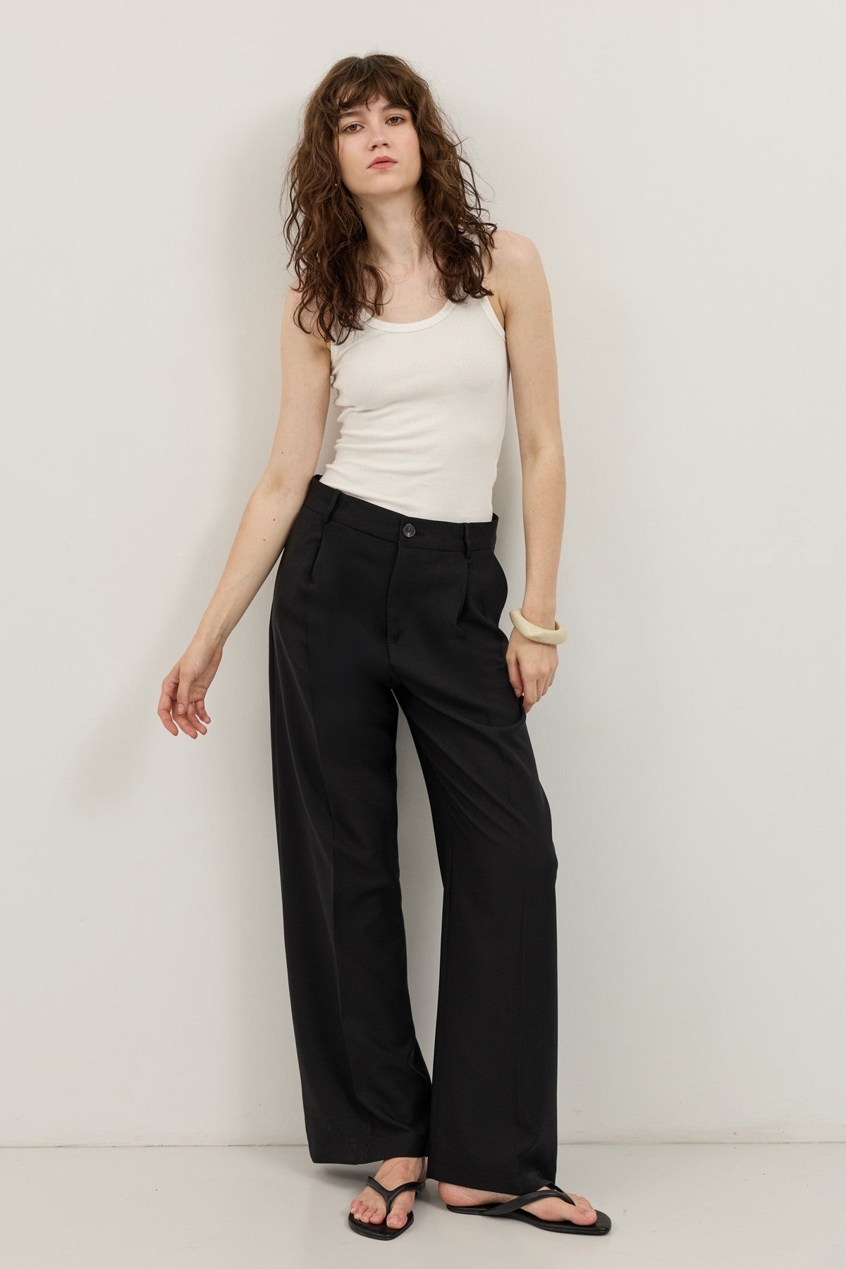 Antioch Wide-Leg Pleated Pants