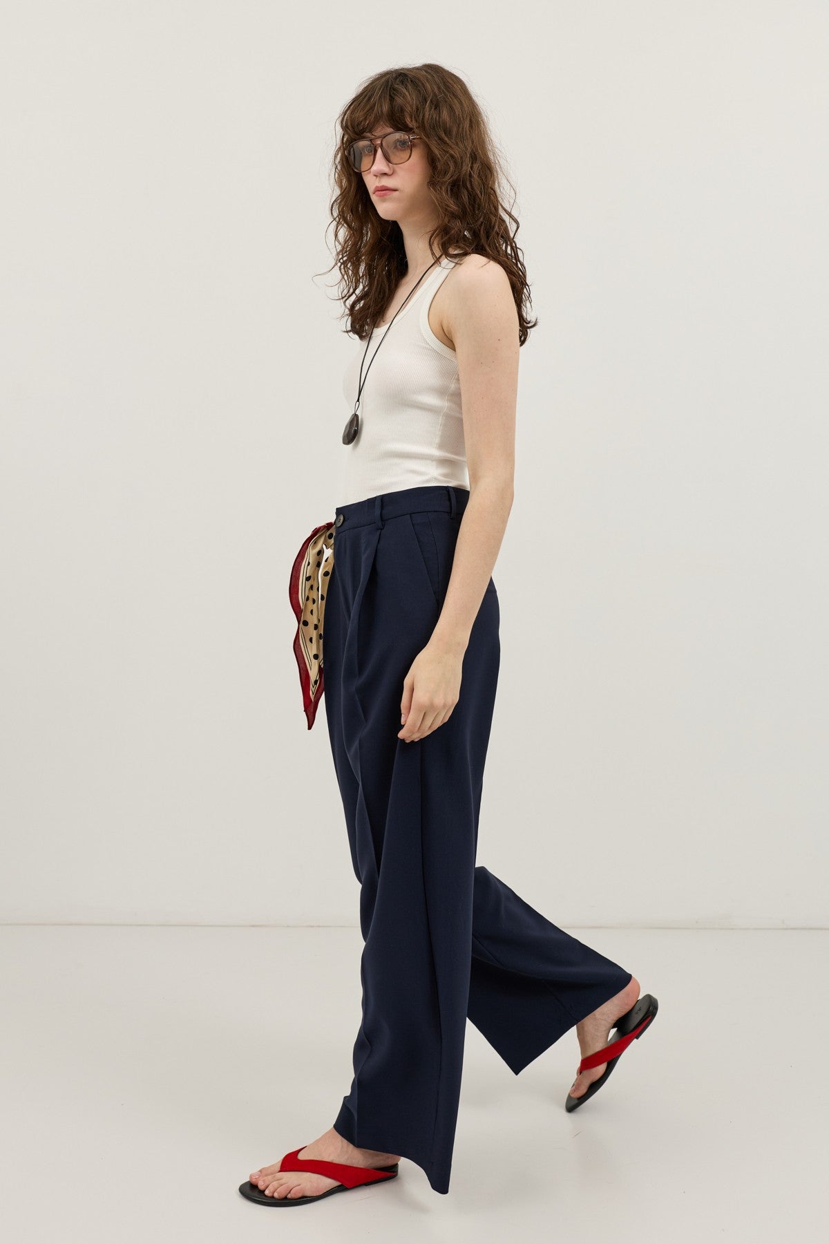 Antioch Wide-Leg Pleated Pants