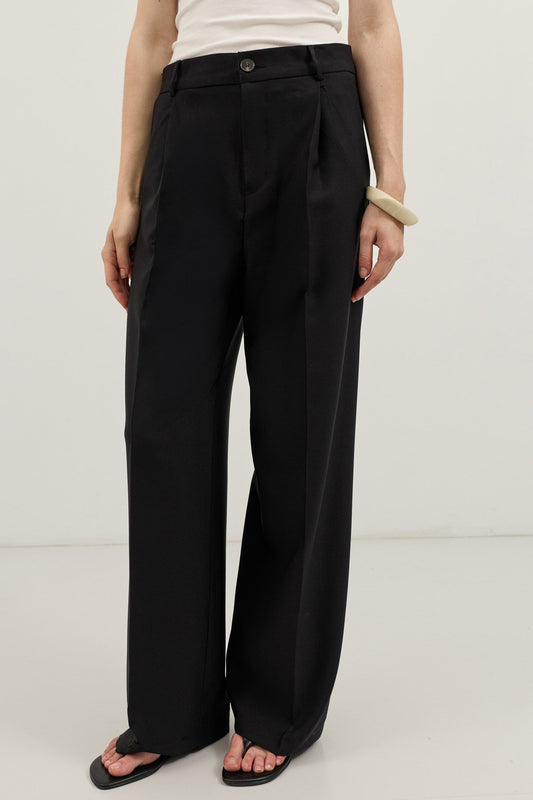 Antioch Wide-Leg Pleated Pants