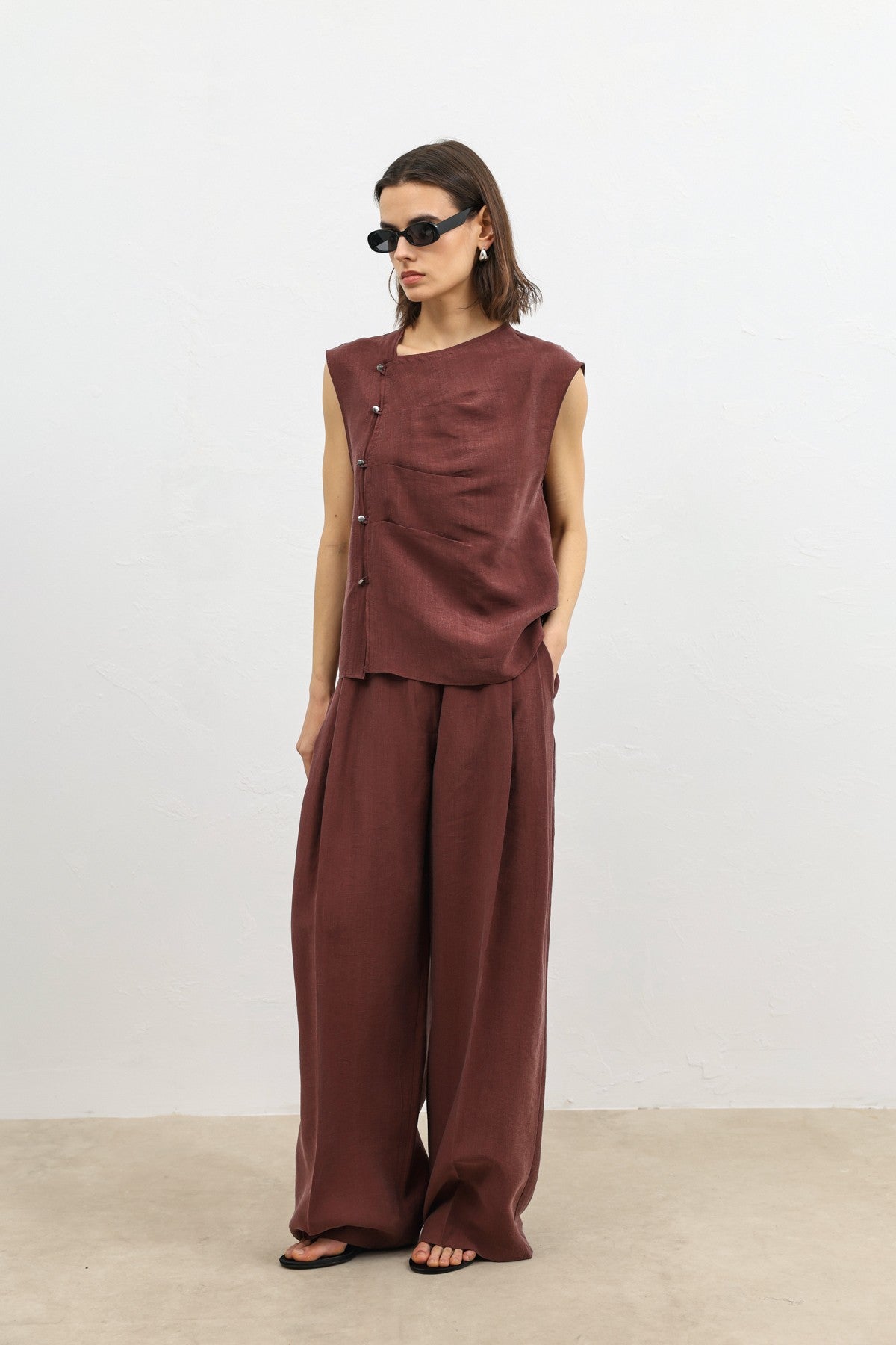 Women's Wide-Leg Pants with Lyocell Blend