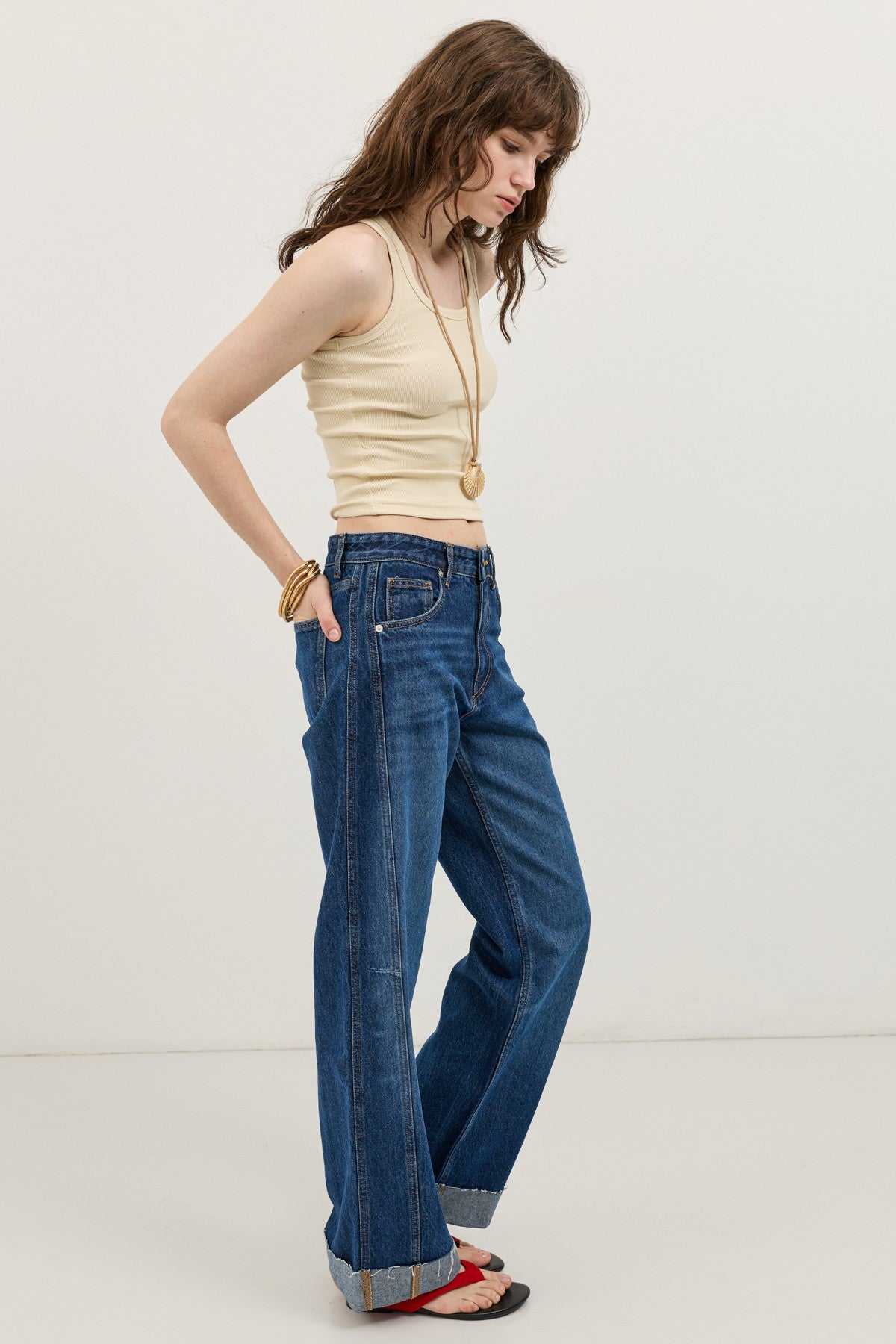 Cuffed Barrel Jeans