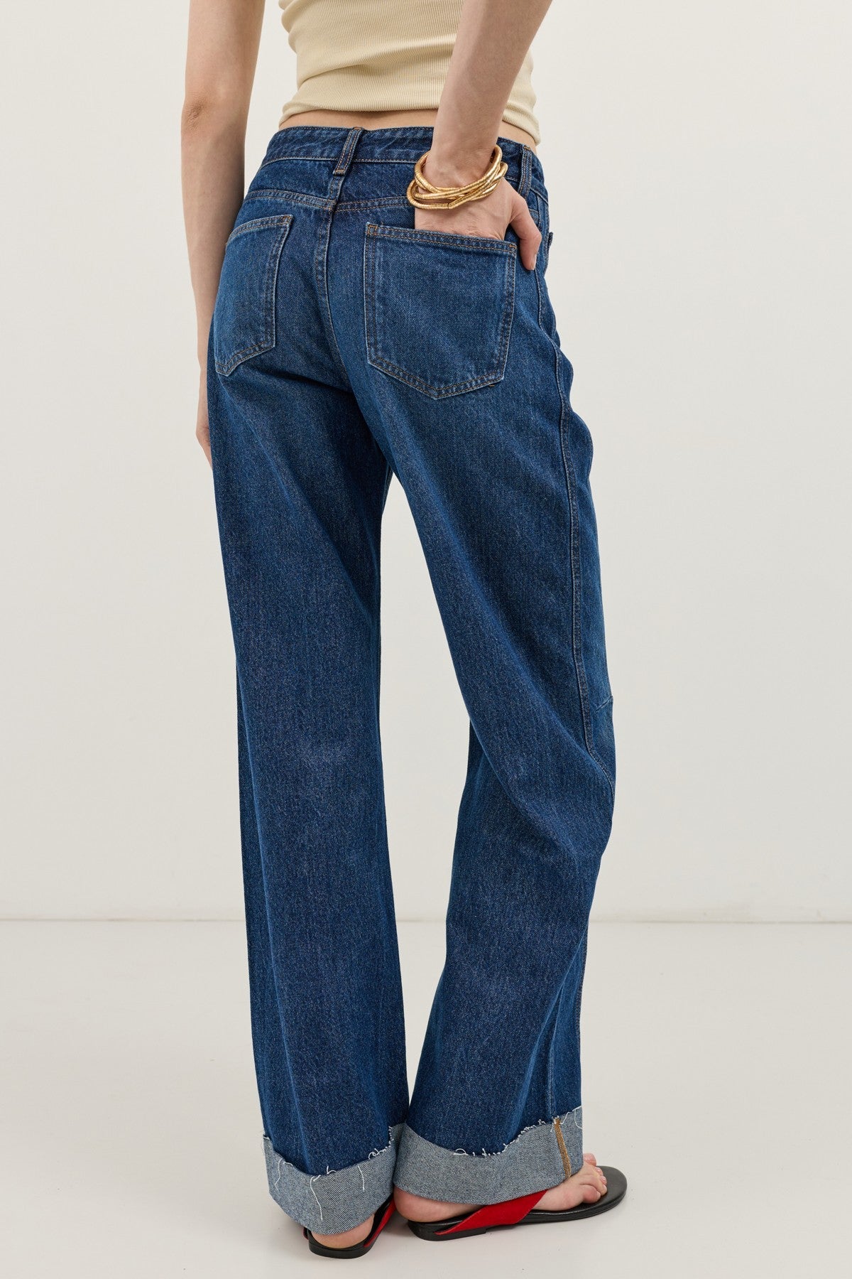 Cuffed Barrel Jeans