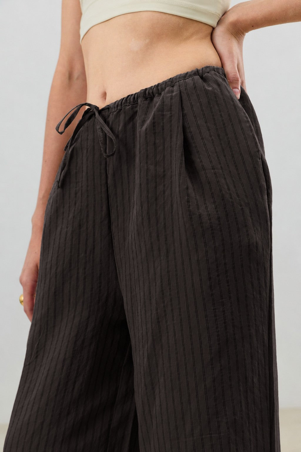 Women's Striped Pants with Modal Blend