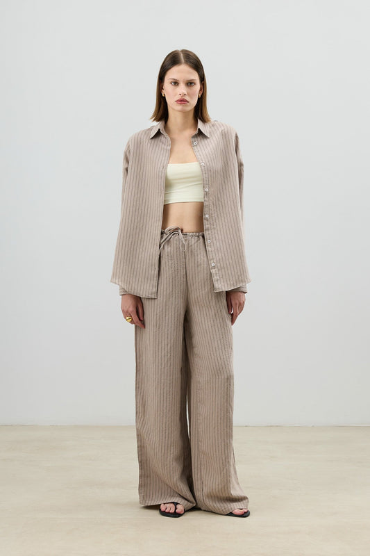 Women's Striped Pants with Modal Blend