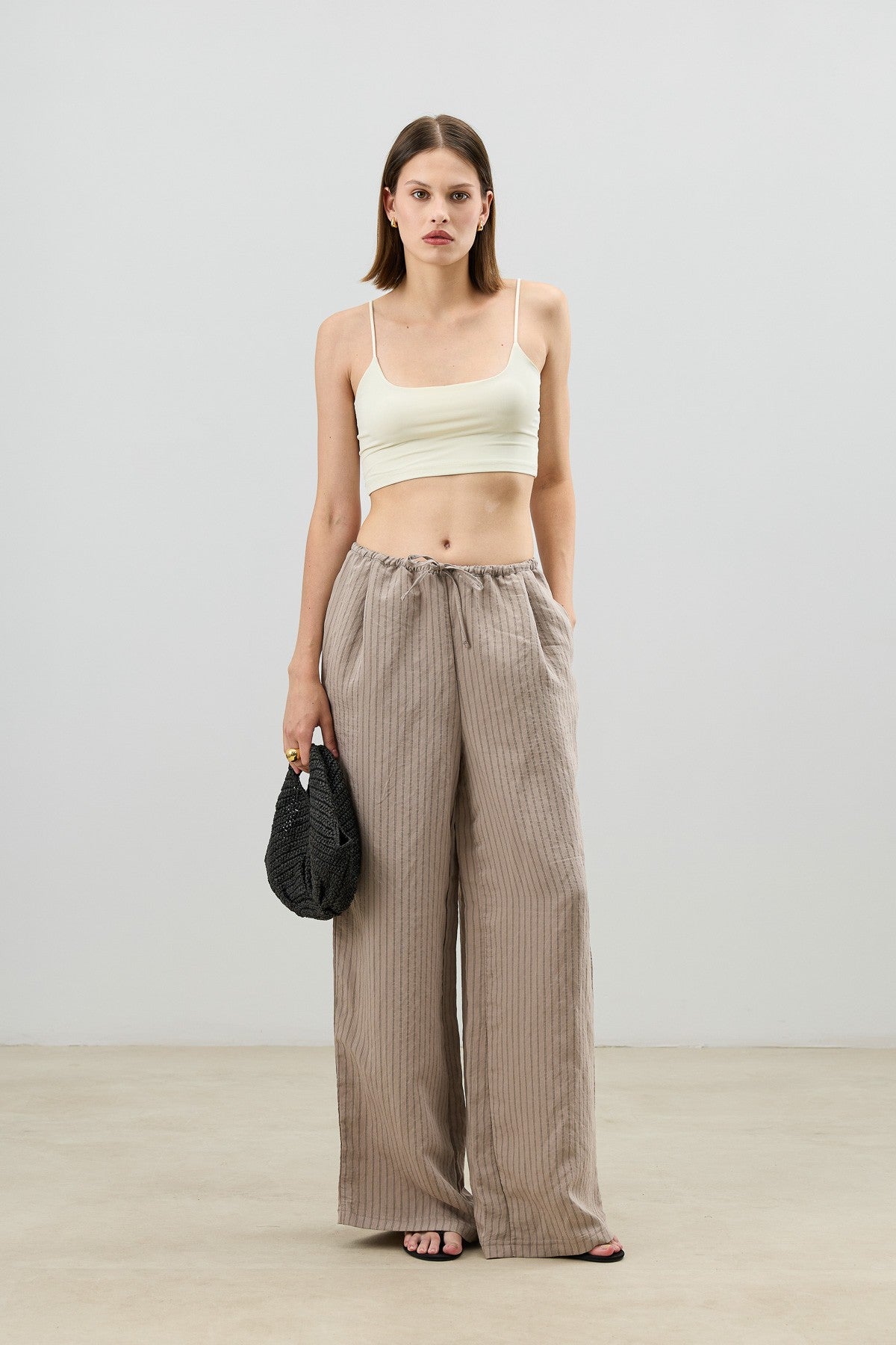 Women's Striped Pants with Modal Blend