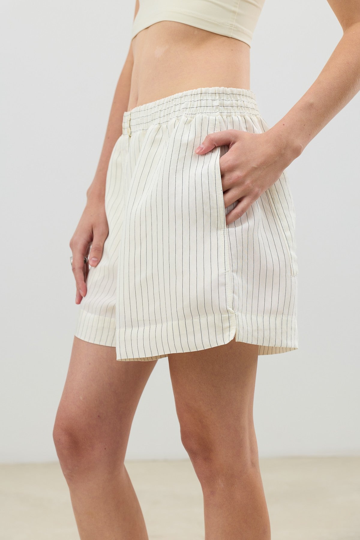 Antioch Women's Striped Shorts with a Modal Blend and Elastic Waistband