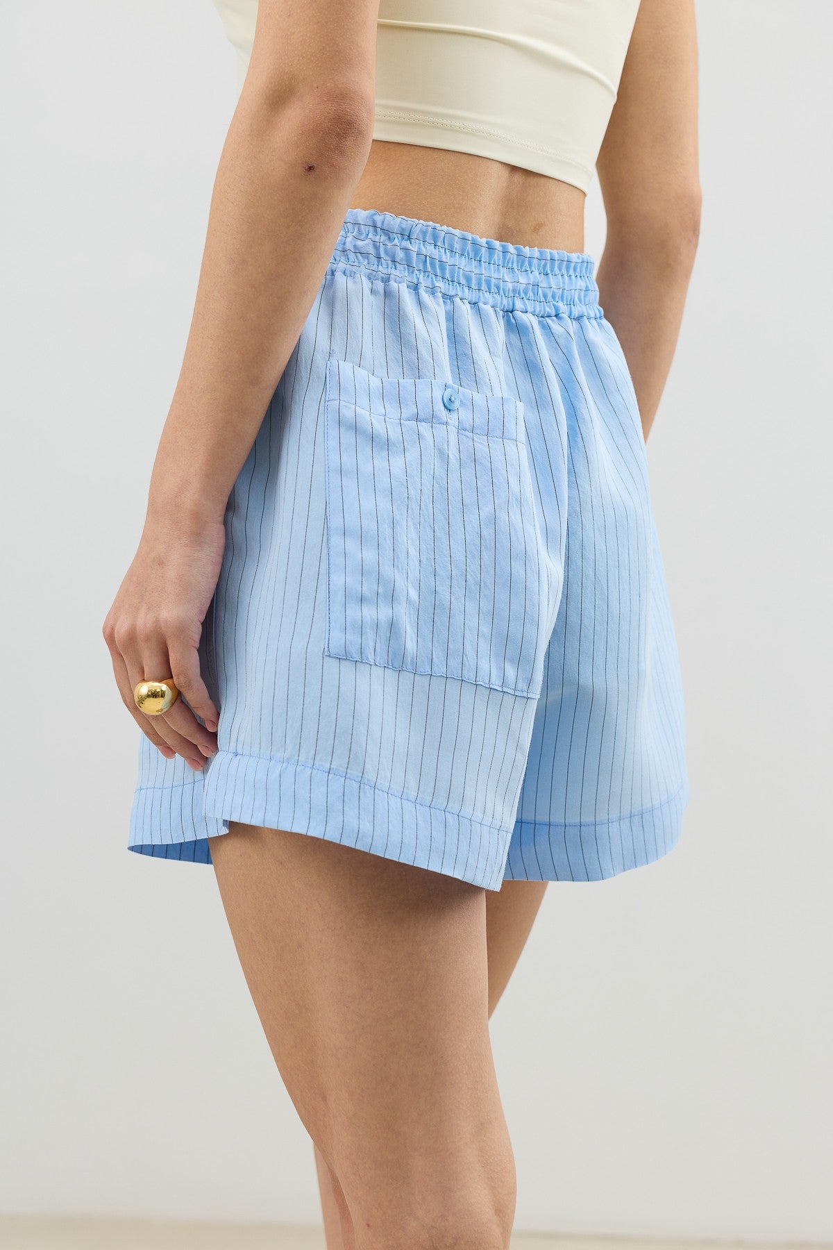 Antioch Women's Striped Shorts with a Modal Blend and Elastic Waistband