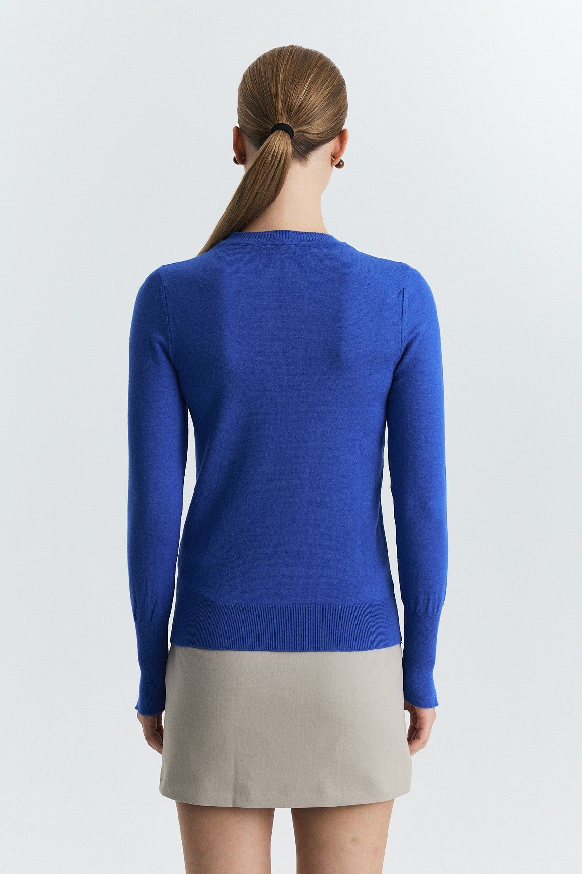 Basic Solid-Color Knit Sweater
