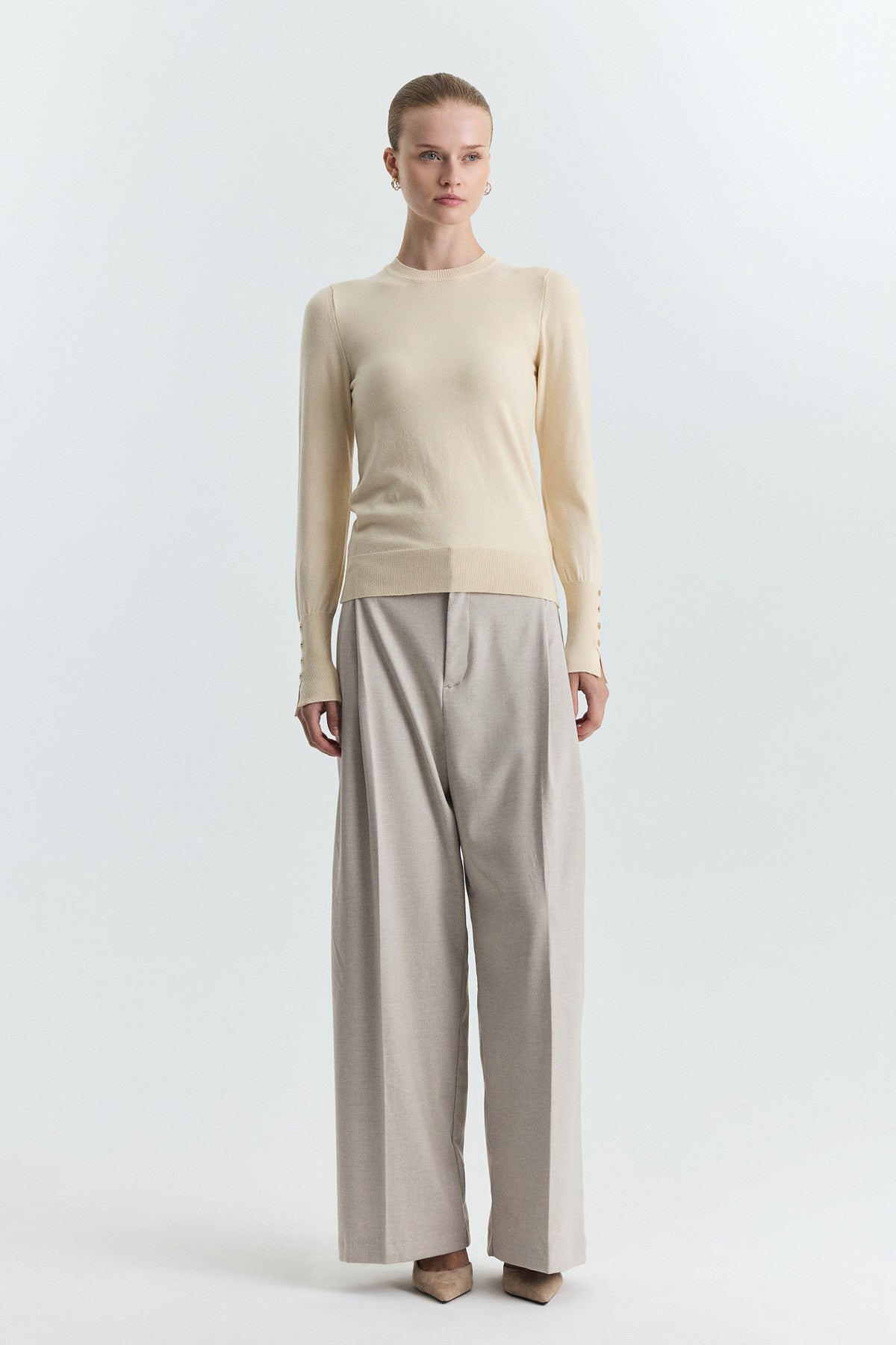 Basic Solid-Color Knit Sweater