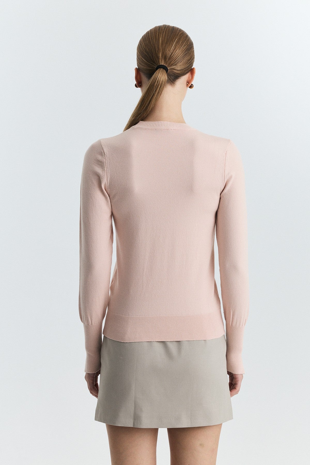 Basic Solid-Color Knit Sweater
