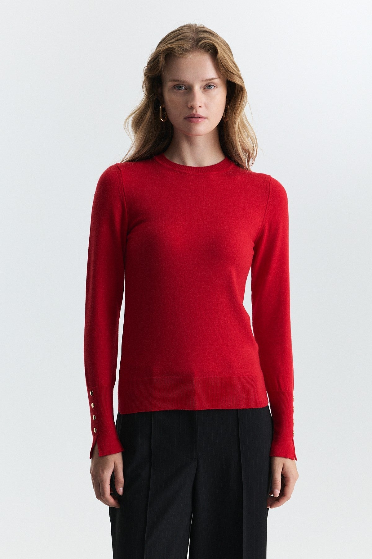 Basic Solid-Color Knit Sweater