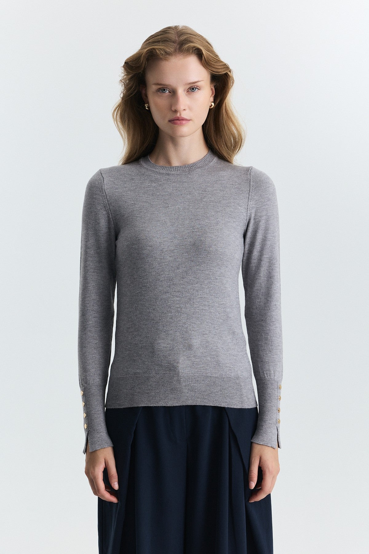 Basic Solid-Color Knit Sweater