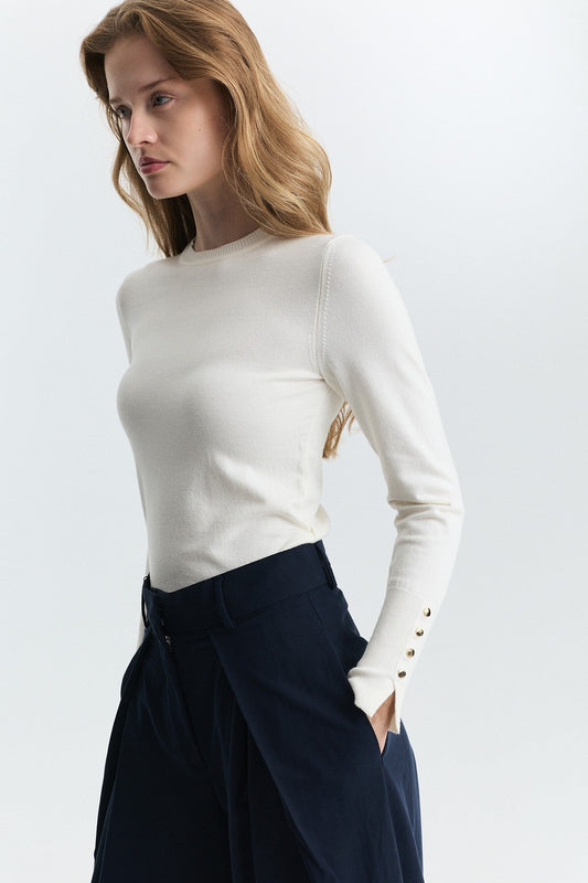 Basic Solid-Color Knit Sweater