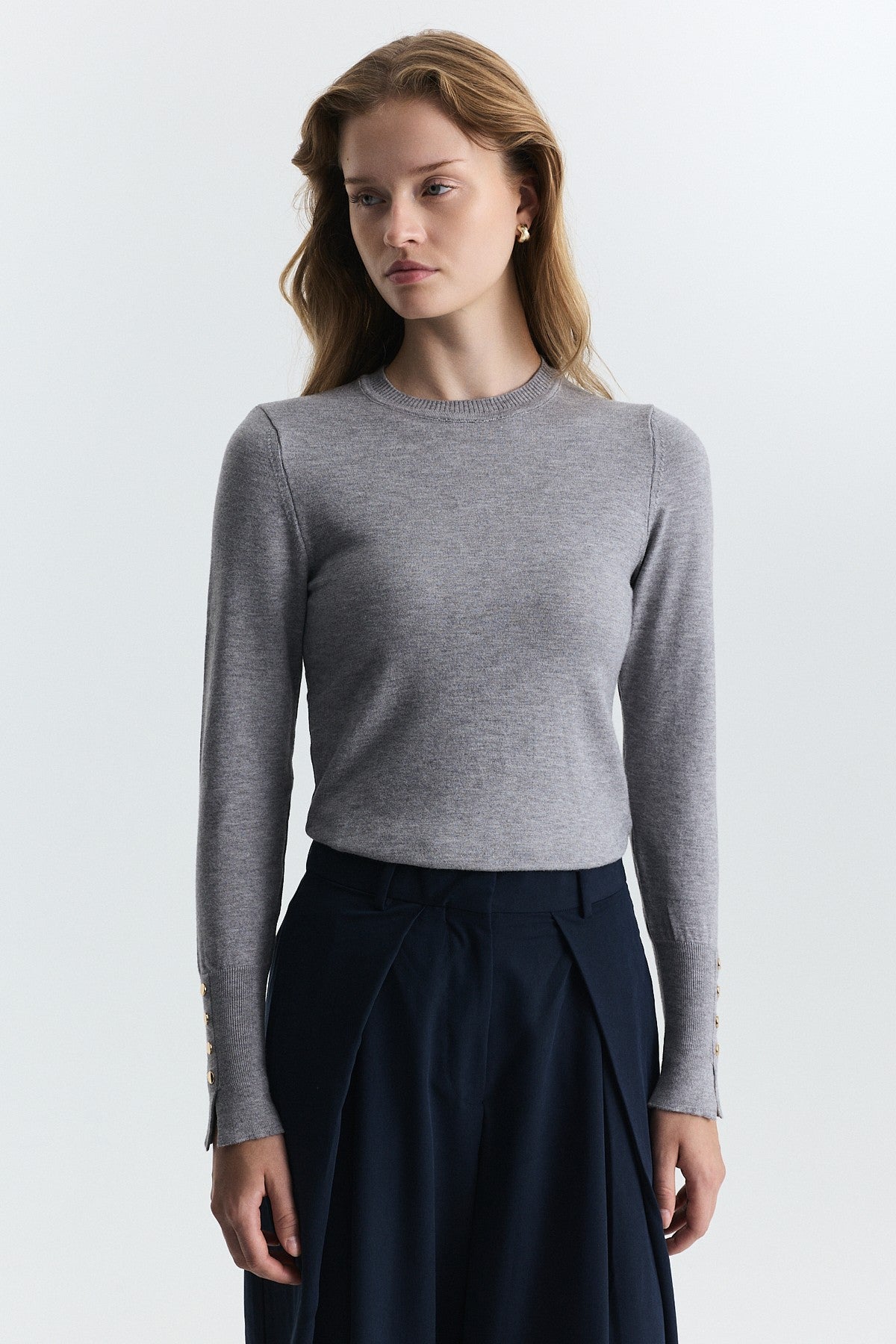 Basic Solid-Color Knit Sweater