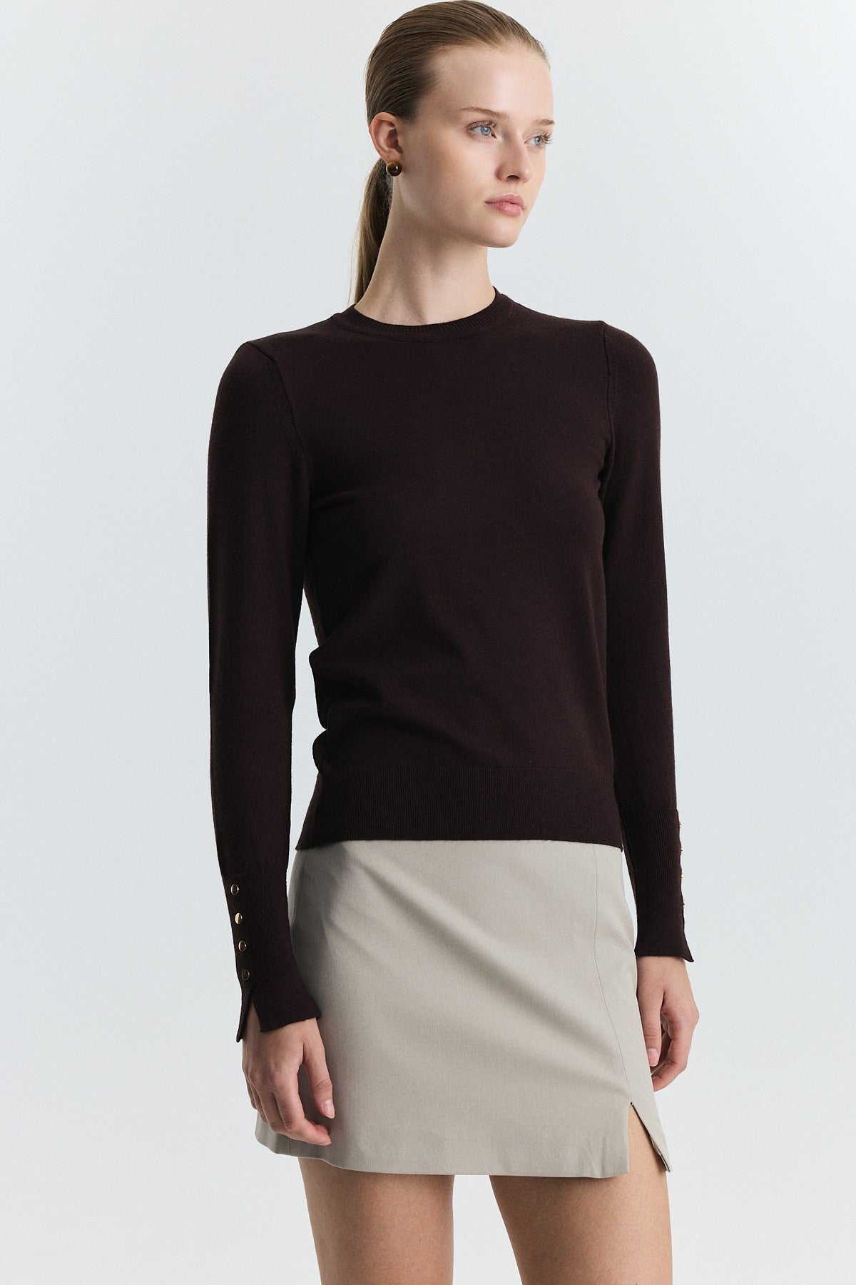 Basic Solid-Color Knit Sweater