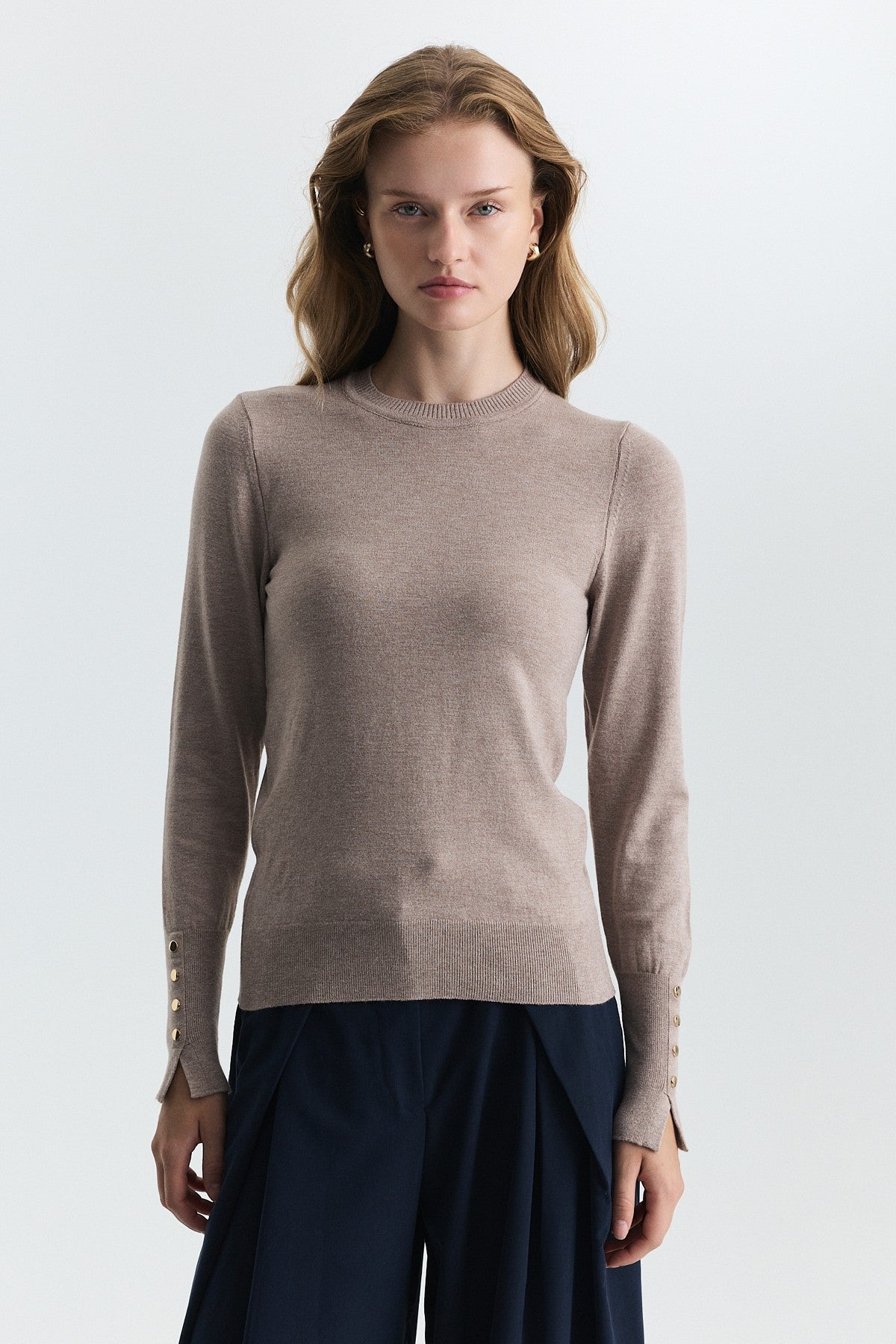 Basic Solid-Color Knit Sweater