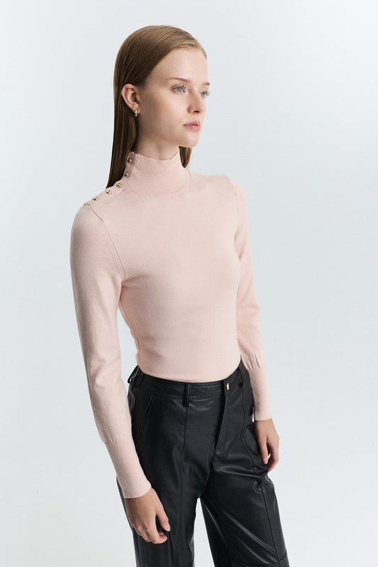 Button-Up Knit Sweater