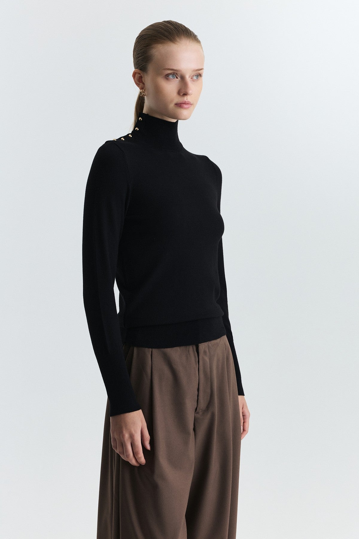 Button-Up Knit Sweater